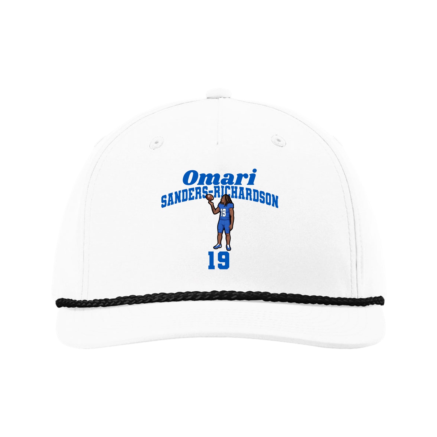 Five-Panel Classic Rope Cap — Signature Arch in White