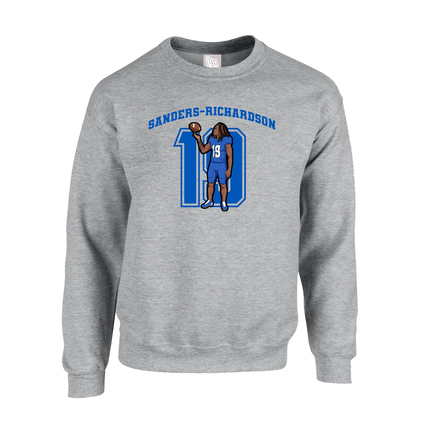 Fleece Crew — Number in Grey