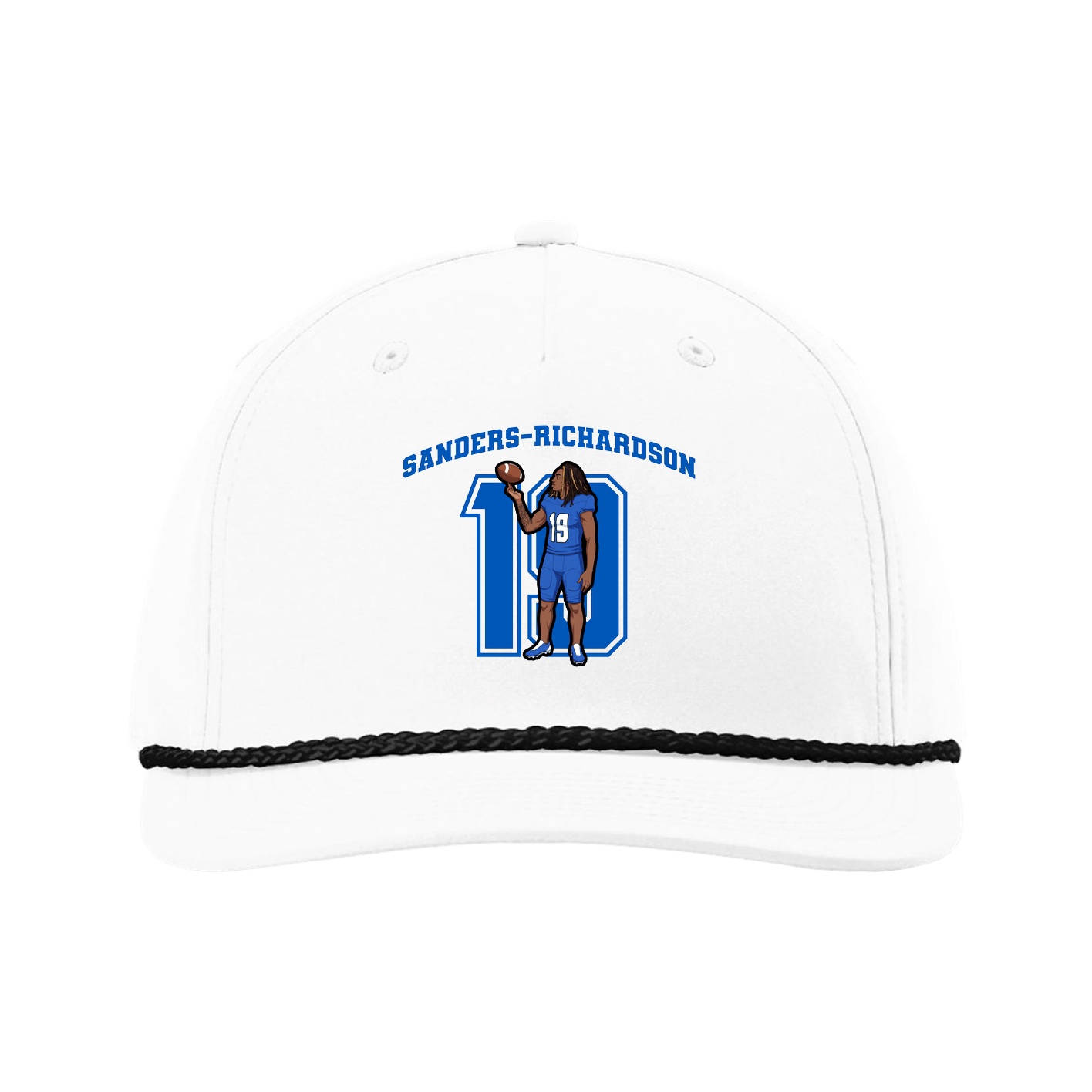 Five-Panel Classic Rope Cap — Number in White
