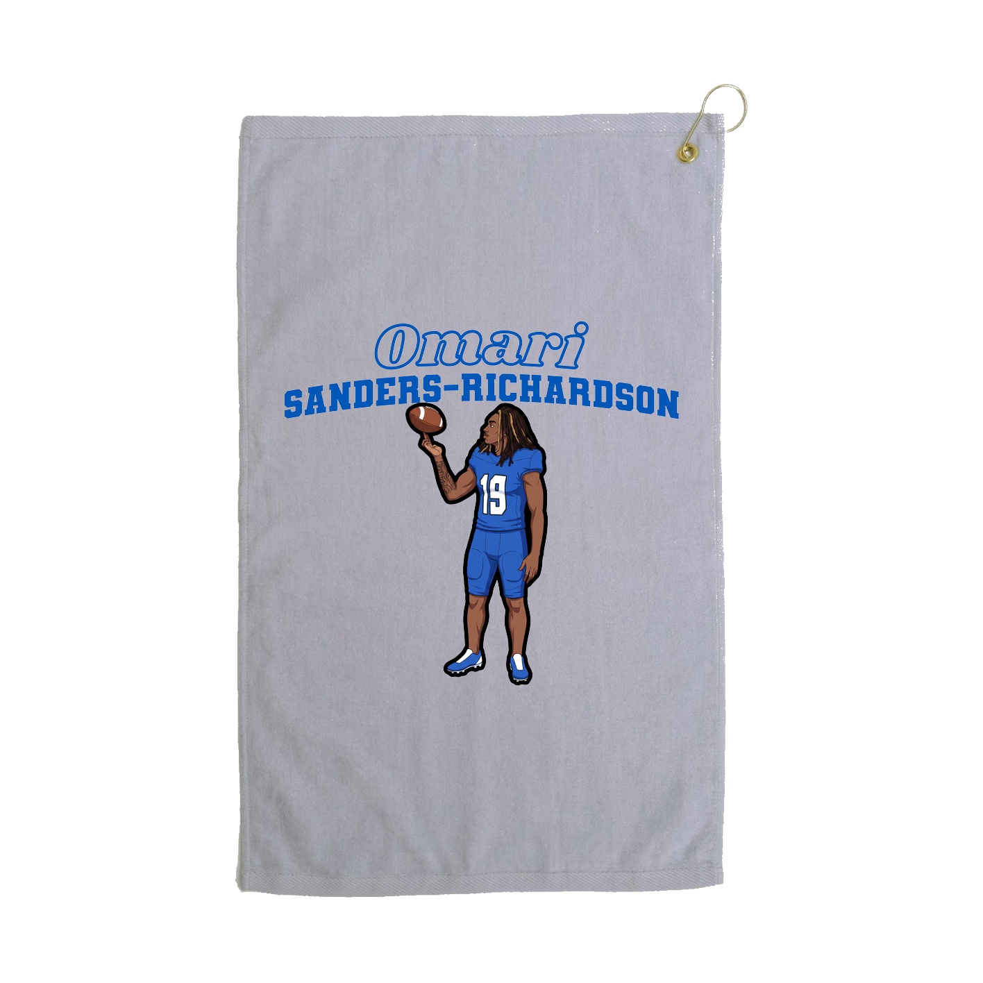 Golf Towel — Name Arch in Grey