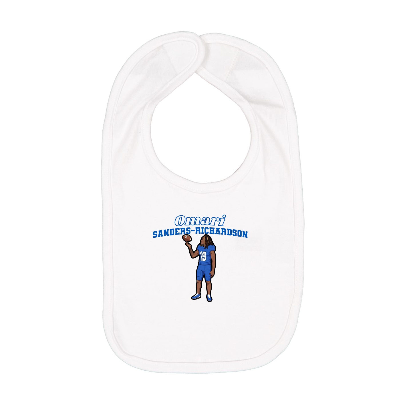 Infant Bib — Name Arch in White