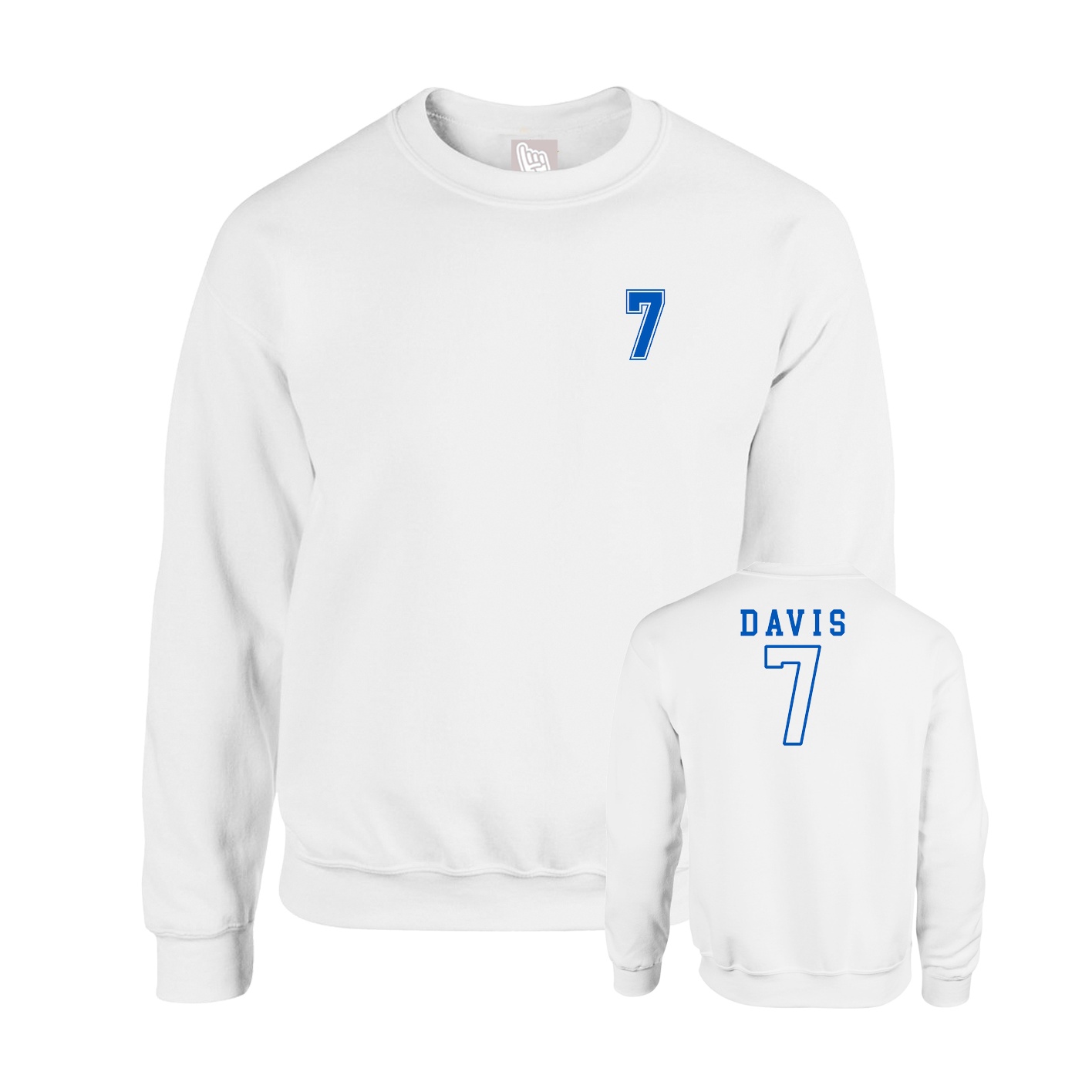 Fleece Crew — Chest Back in White