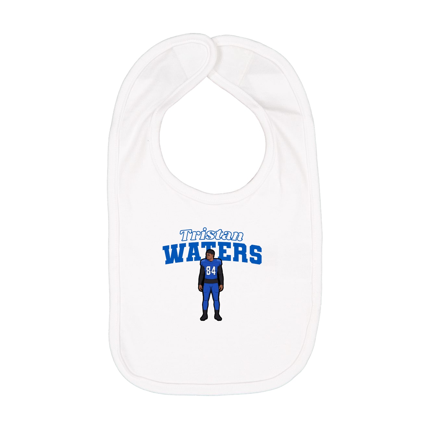Infant Bib — Name Arch in White