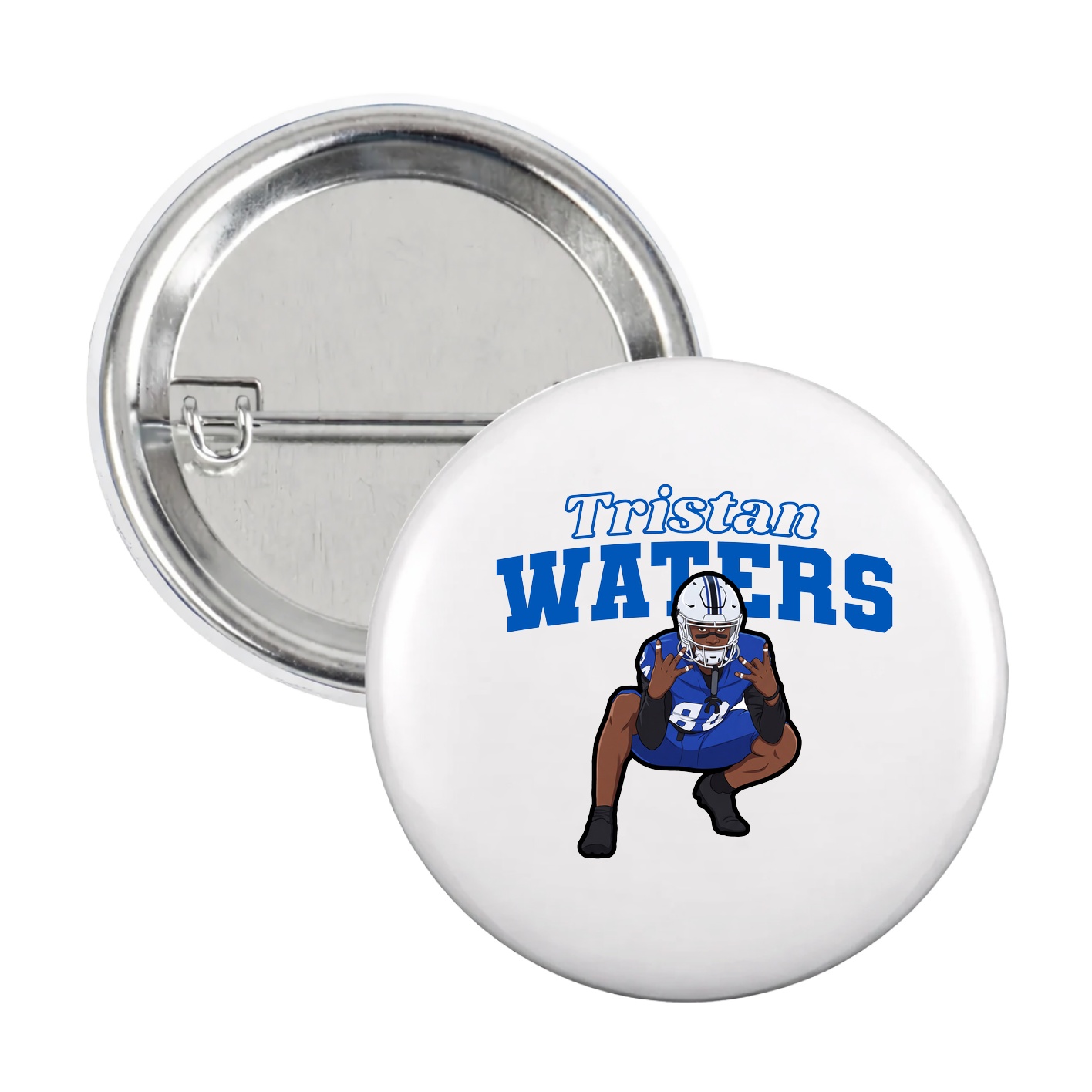 Game Day Button — Name Arch in White