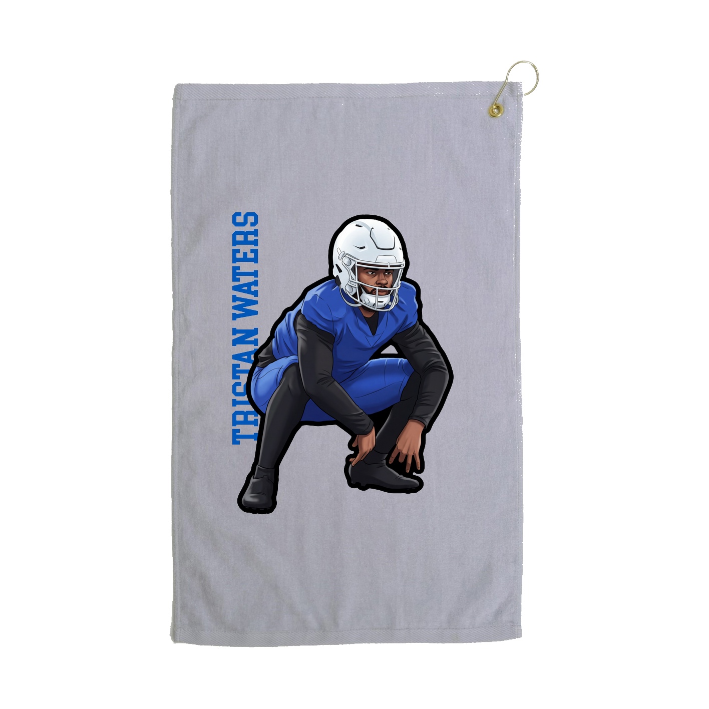 Golf Towel — Name Vertical in Grey