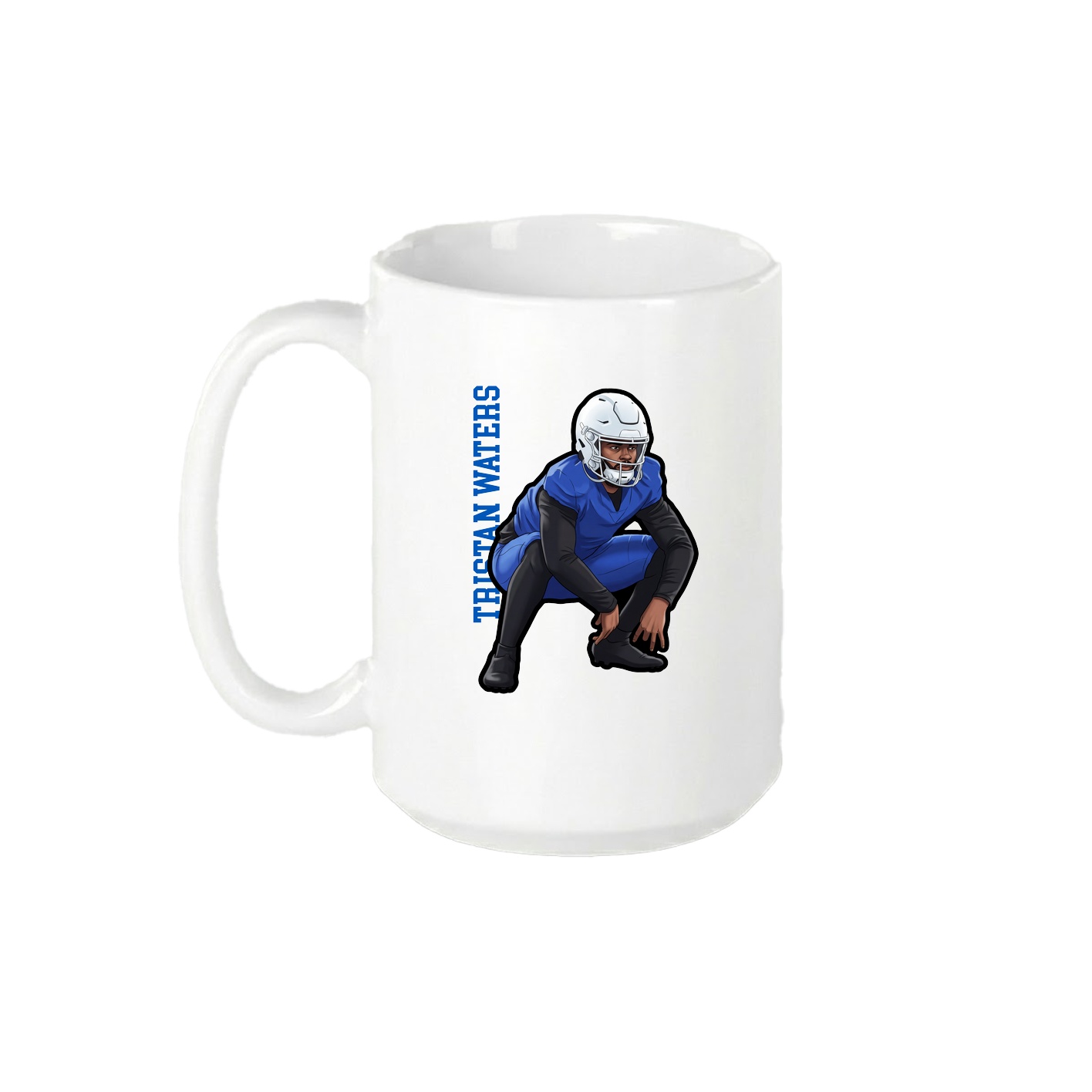 15oz Coffee Mug — Name Vertical in White