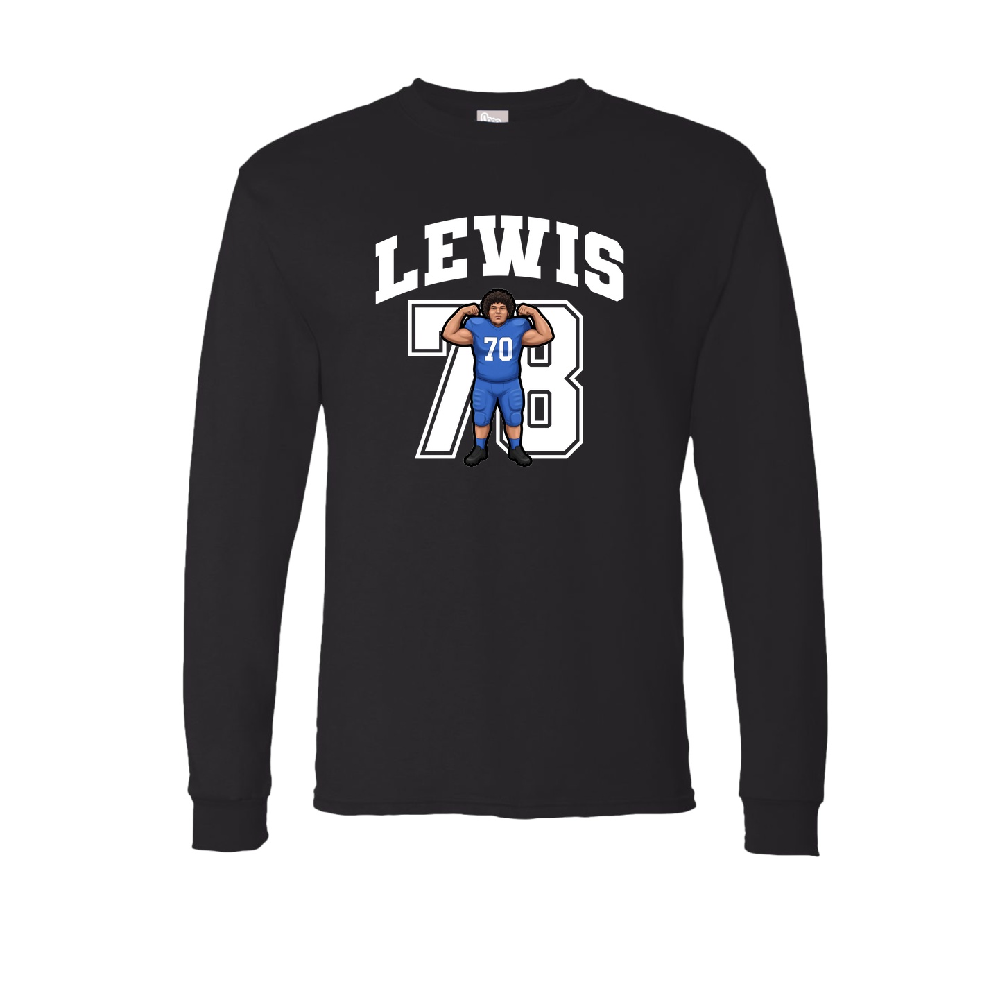 Long Sleeve Tee — Number in Black