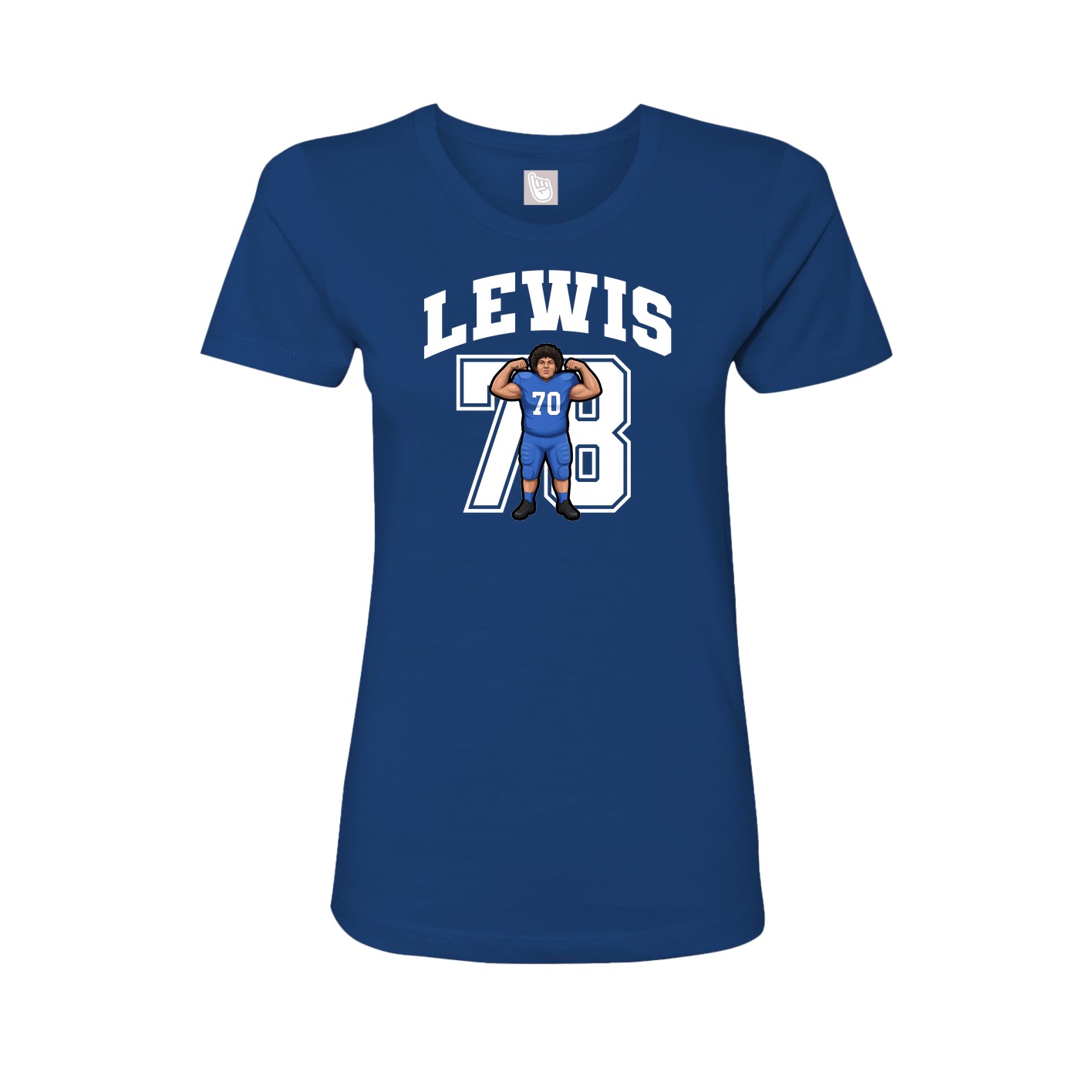 Fitted Women's Tee — Number in Royal