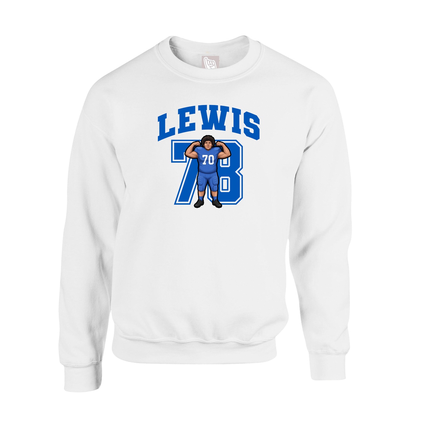 Fleece Crew — Number in White