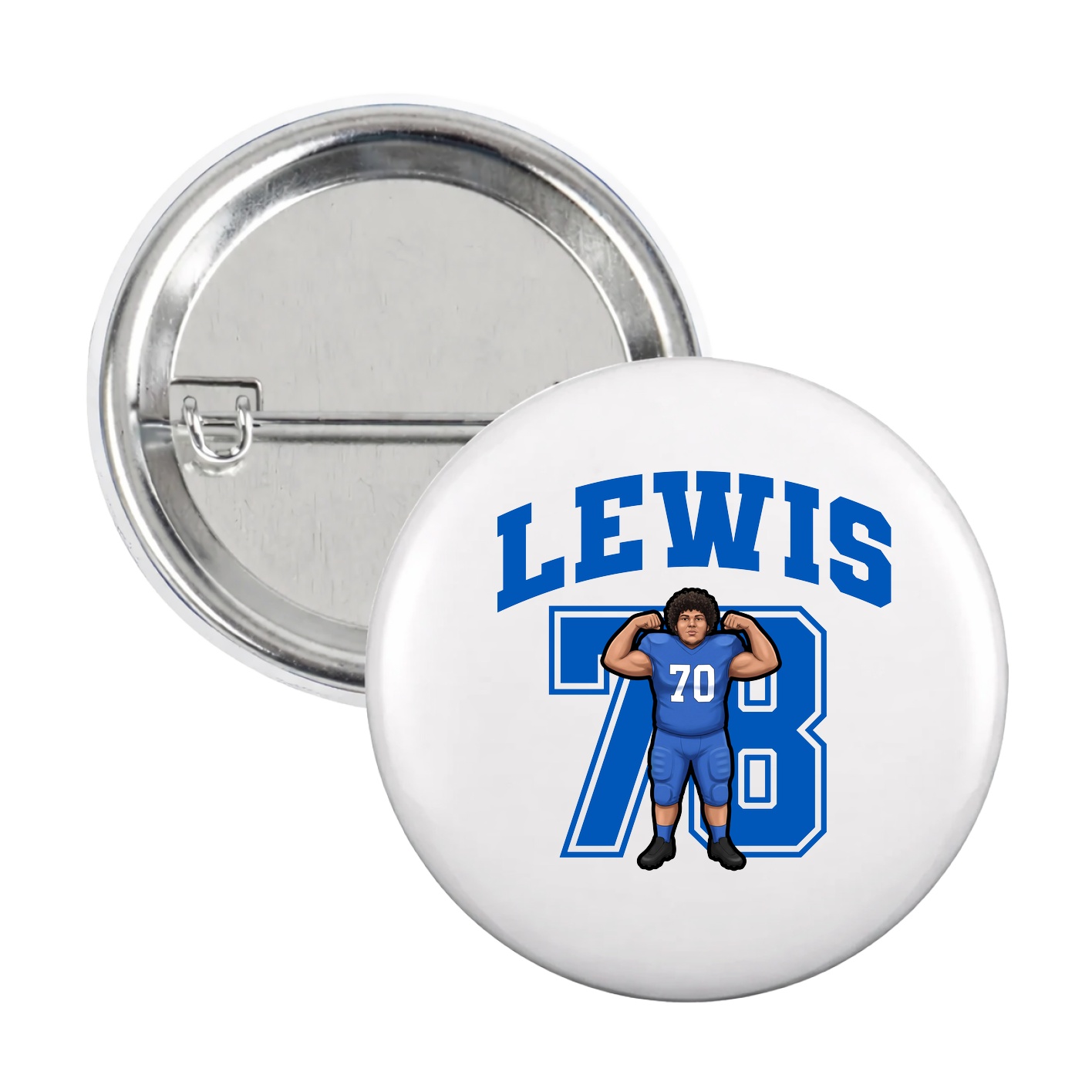 Game Day Button — Number in White