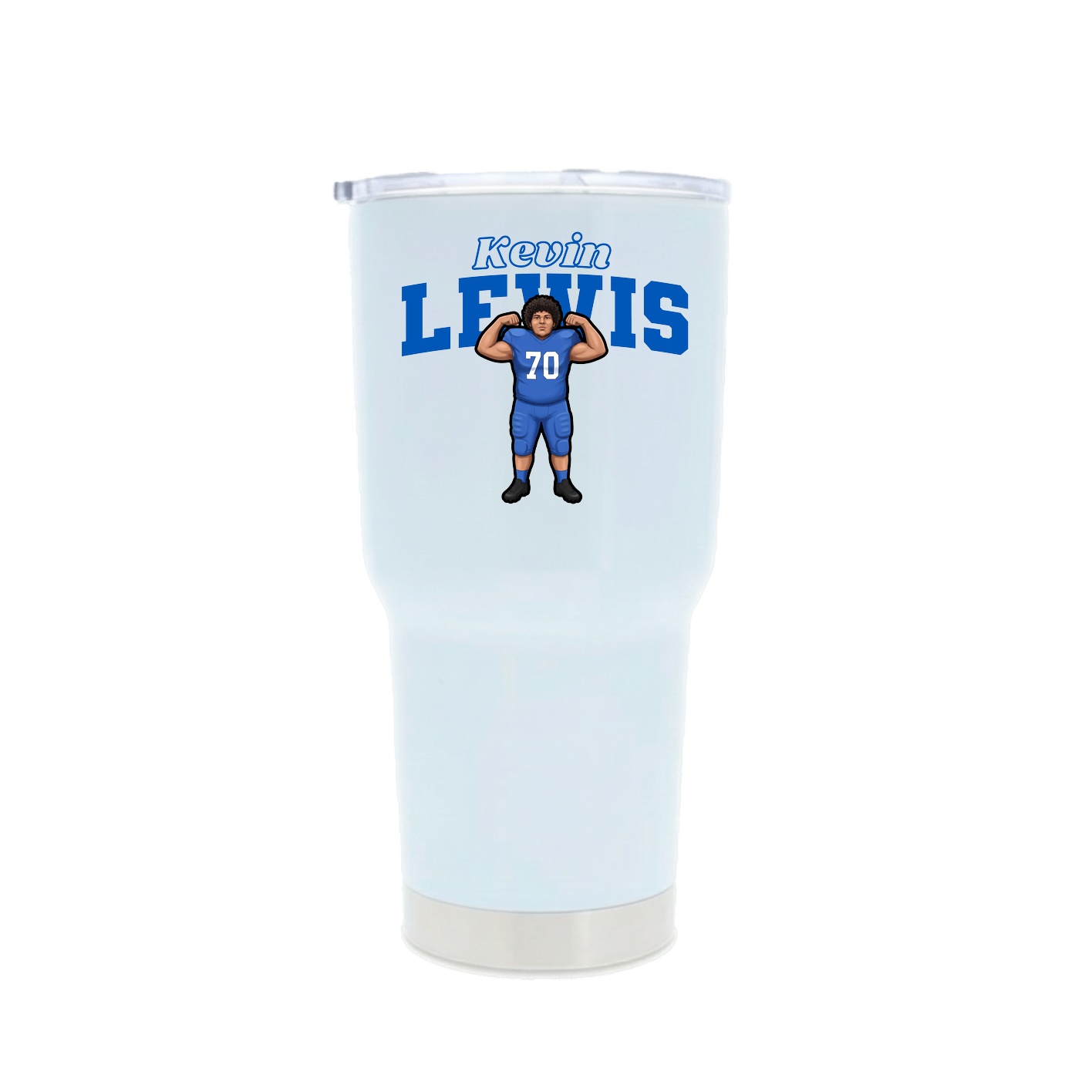 30oz Stainless Steel Tumbler — Name Arch in White