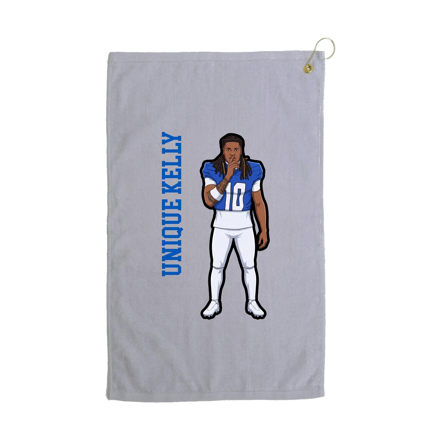 Golf Towel — Name Vertical in Grey