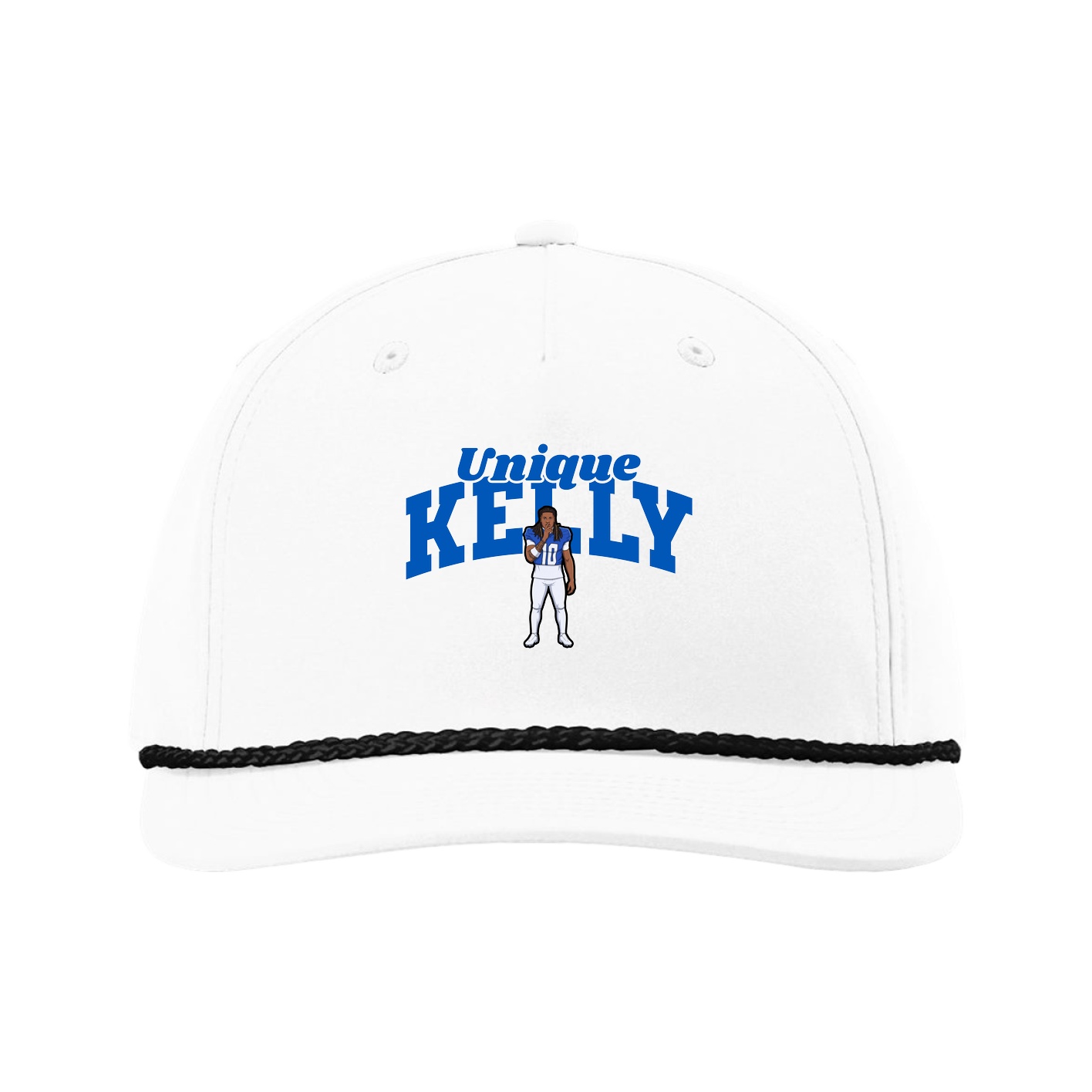 Five-Panel Classic Rope Cap — Signature Arch in White