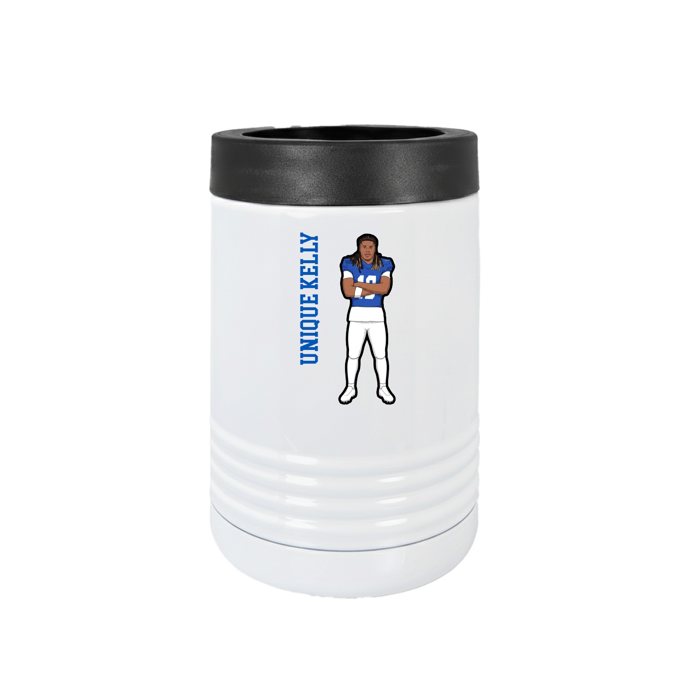 Beverage Holder — Name Vertical in White