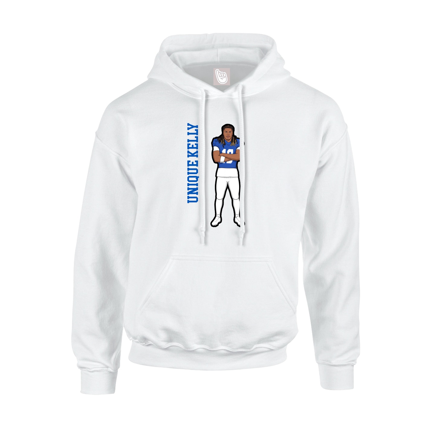 Hoodie — Name Vertical in White