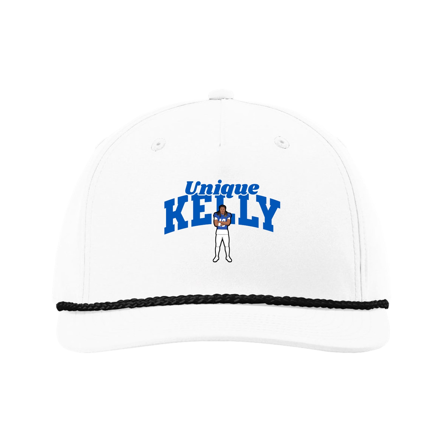 Five-Panel Classic Rope Cap — Signature Arch in White