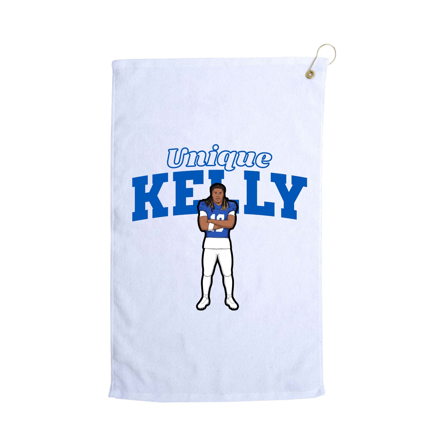 Golf Towel — Name Arch in White
