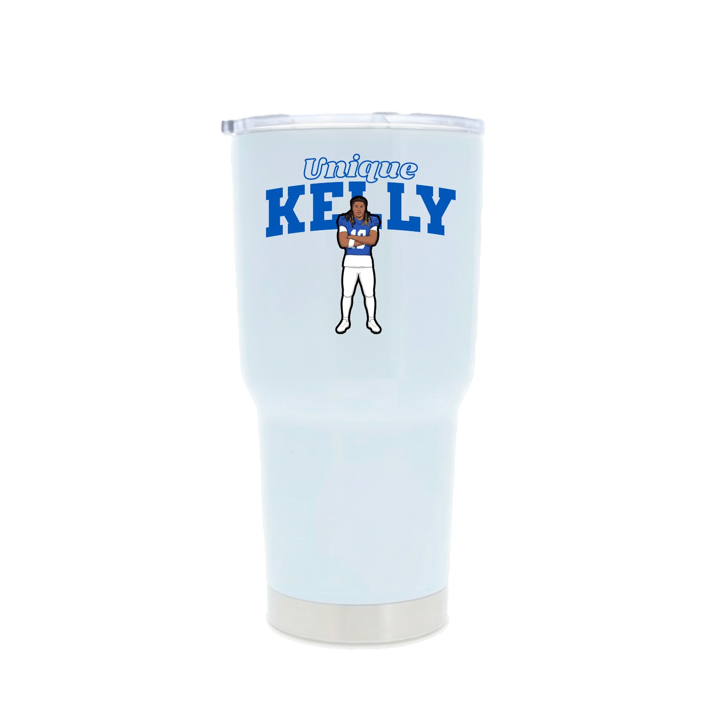30oz Stainless Steel Tumbler — Name Arch in White