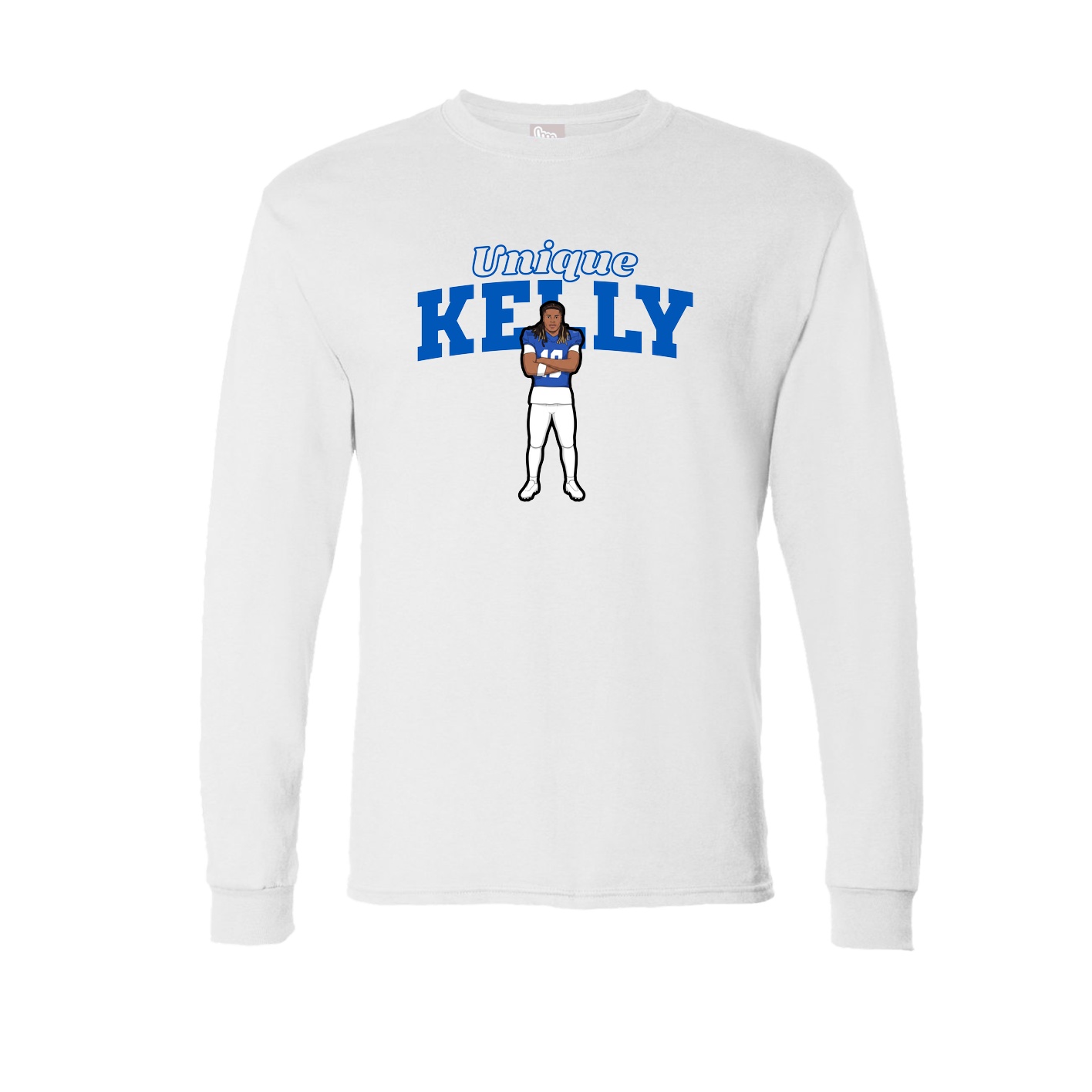 Long Sleeve Tee — Name Arch in White