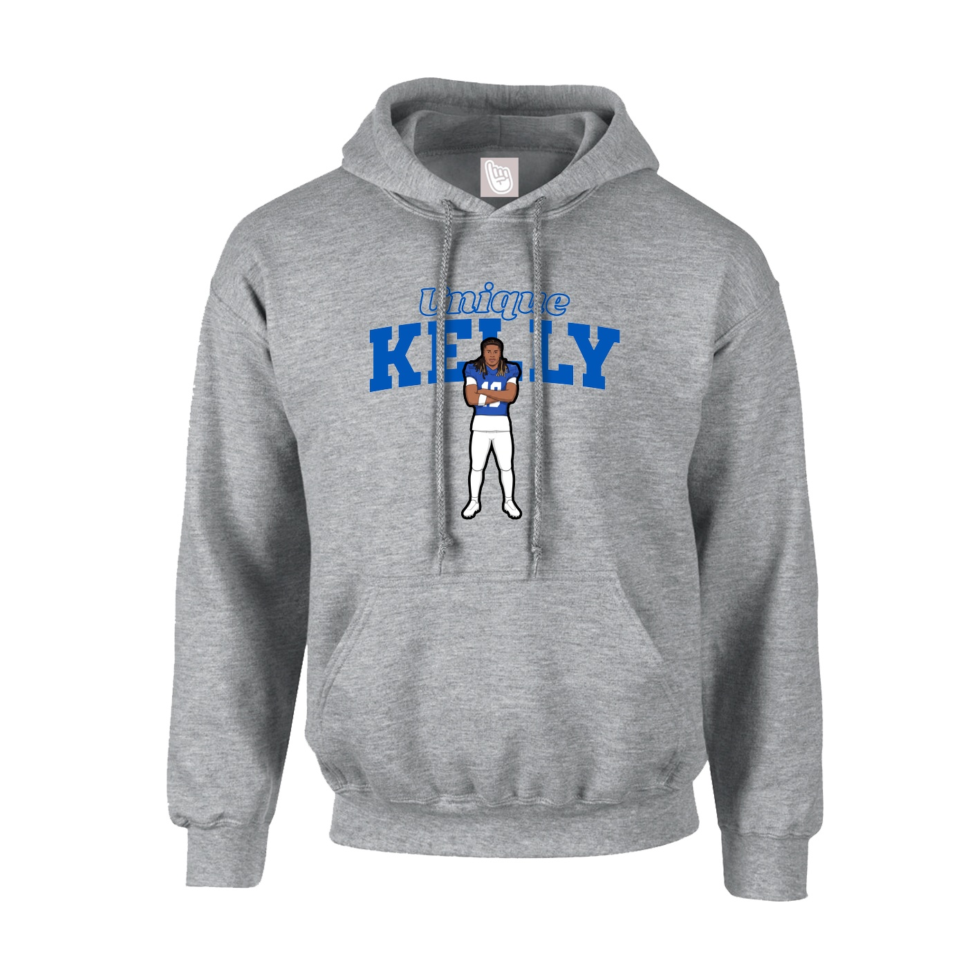 Youth Hoodie — Name Arch in Grey