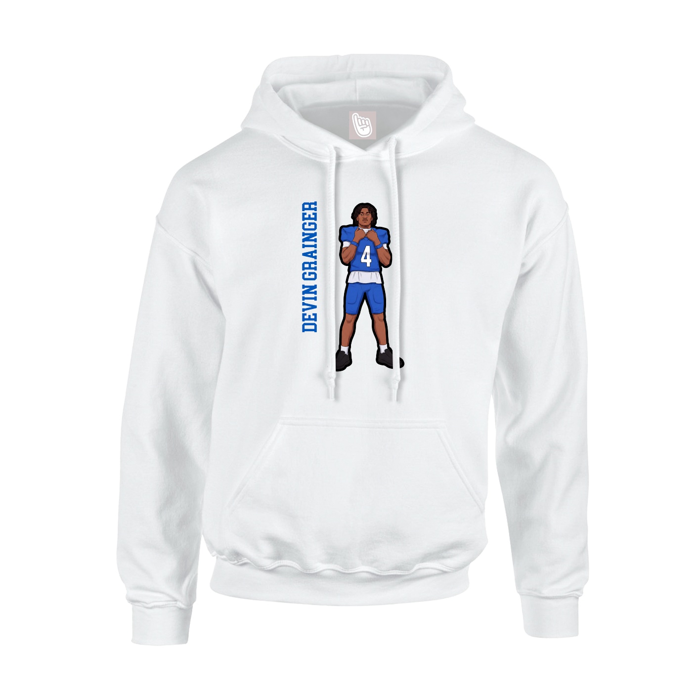 Hoodie — Name Vertical in White