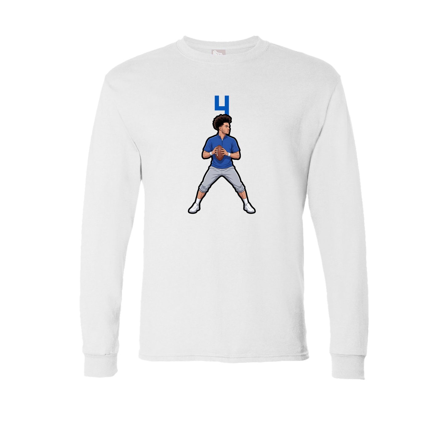 Long Sleeve Tee — Number Top in White