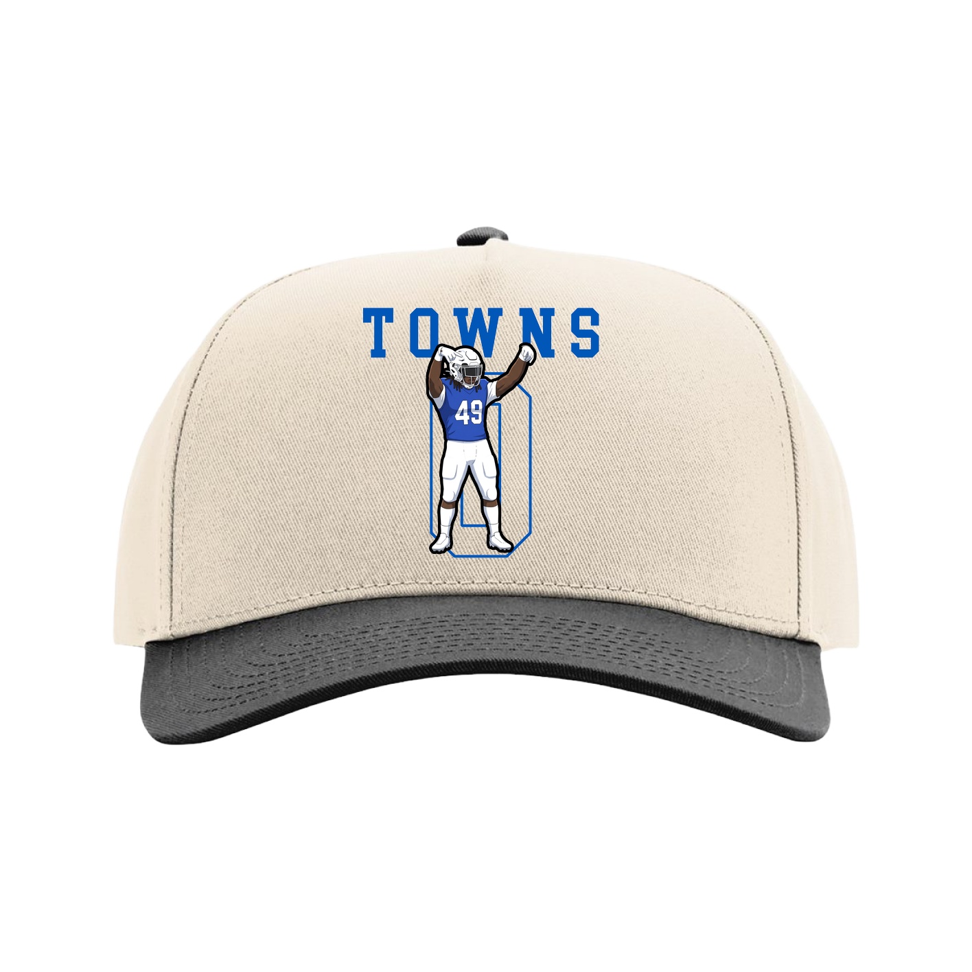 Full Fabric Five-Panel Champ Cap — Shirsey in Cream/Black