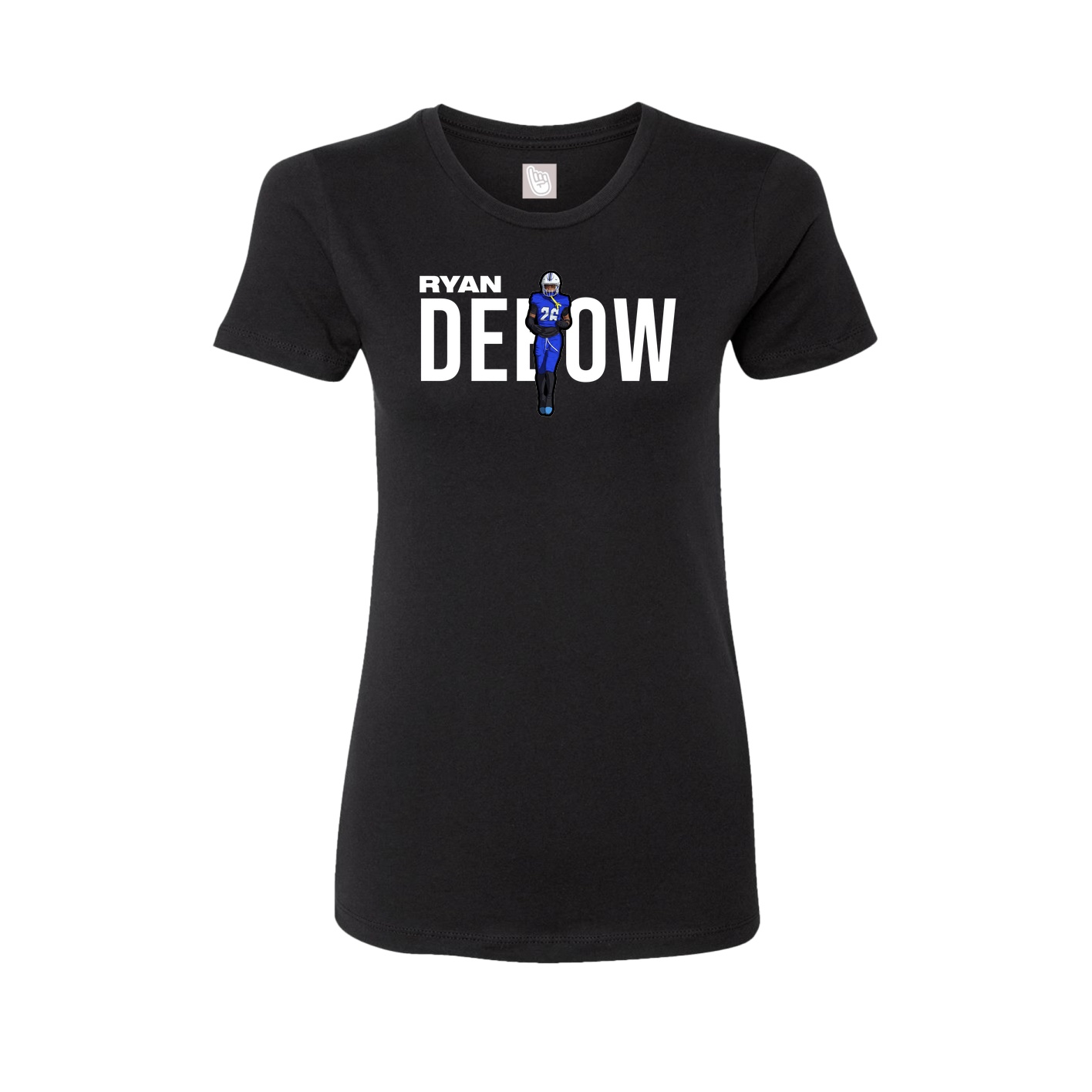 Fitted Women's Tee — Player Name in Black