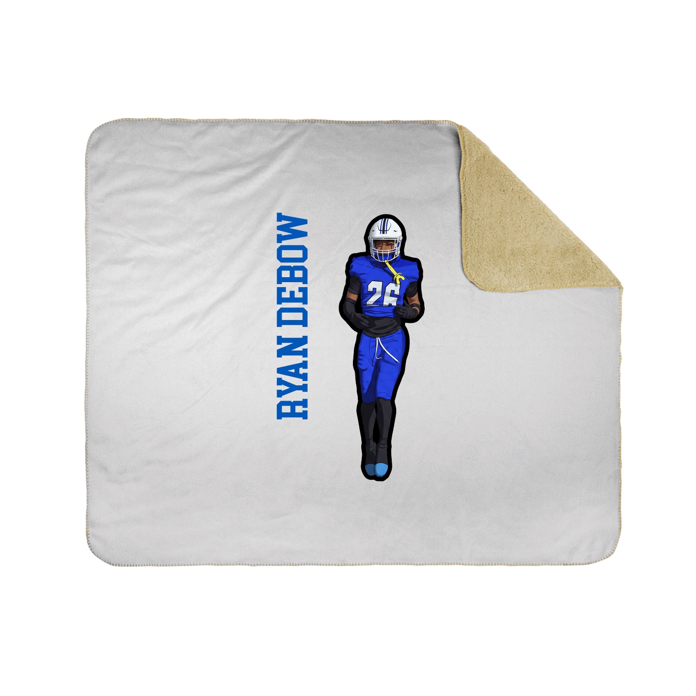 Throw Blanket — Name Vertical in White