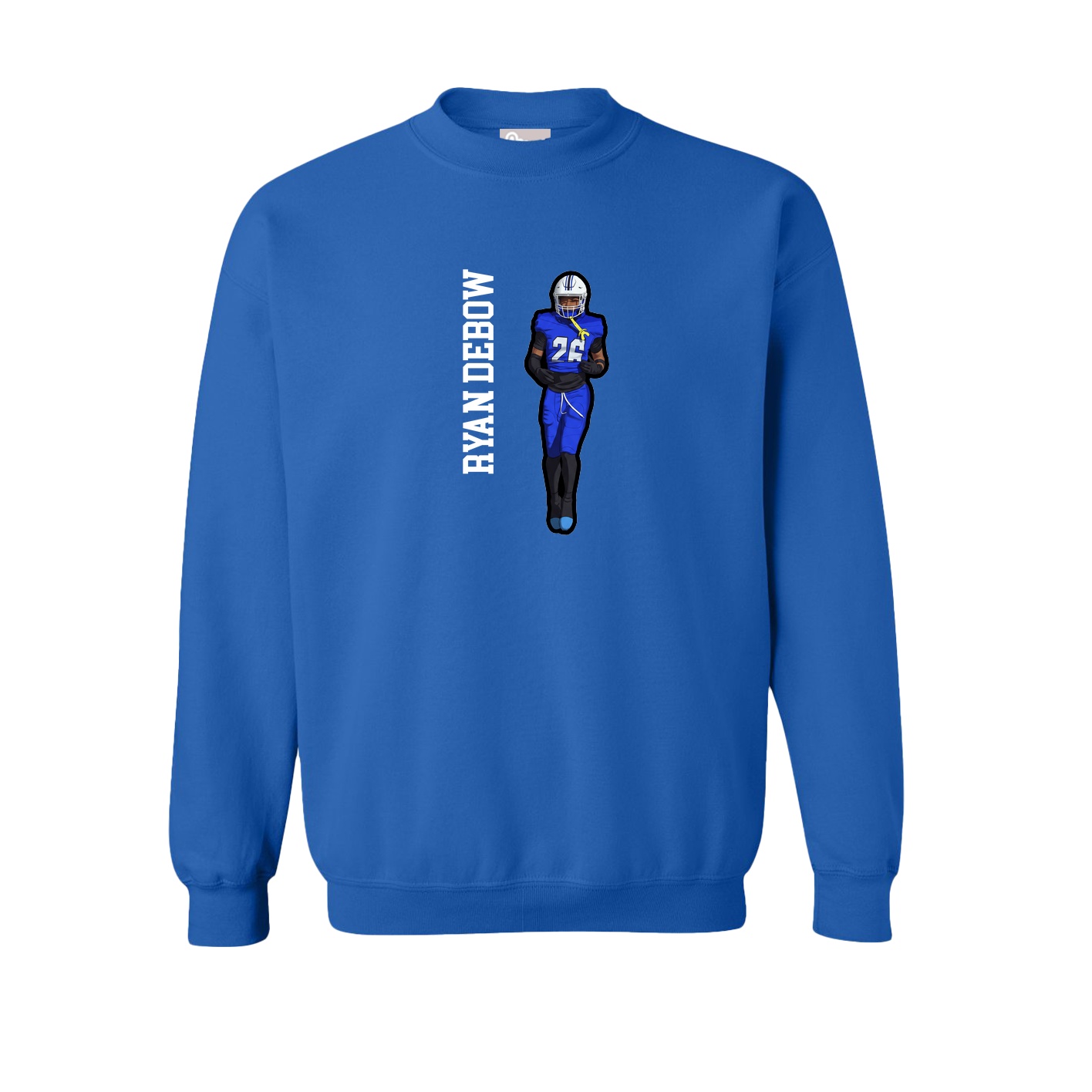 Fleece Crew — Name Vertical in Royal