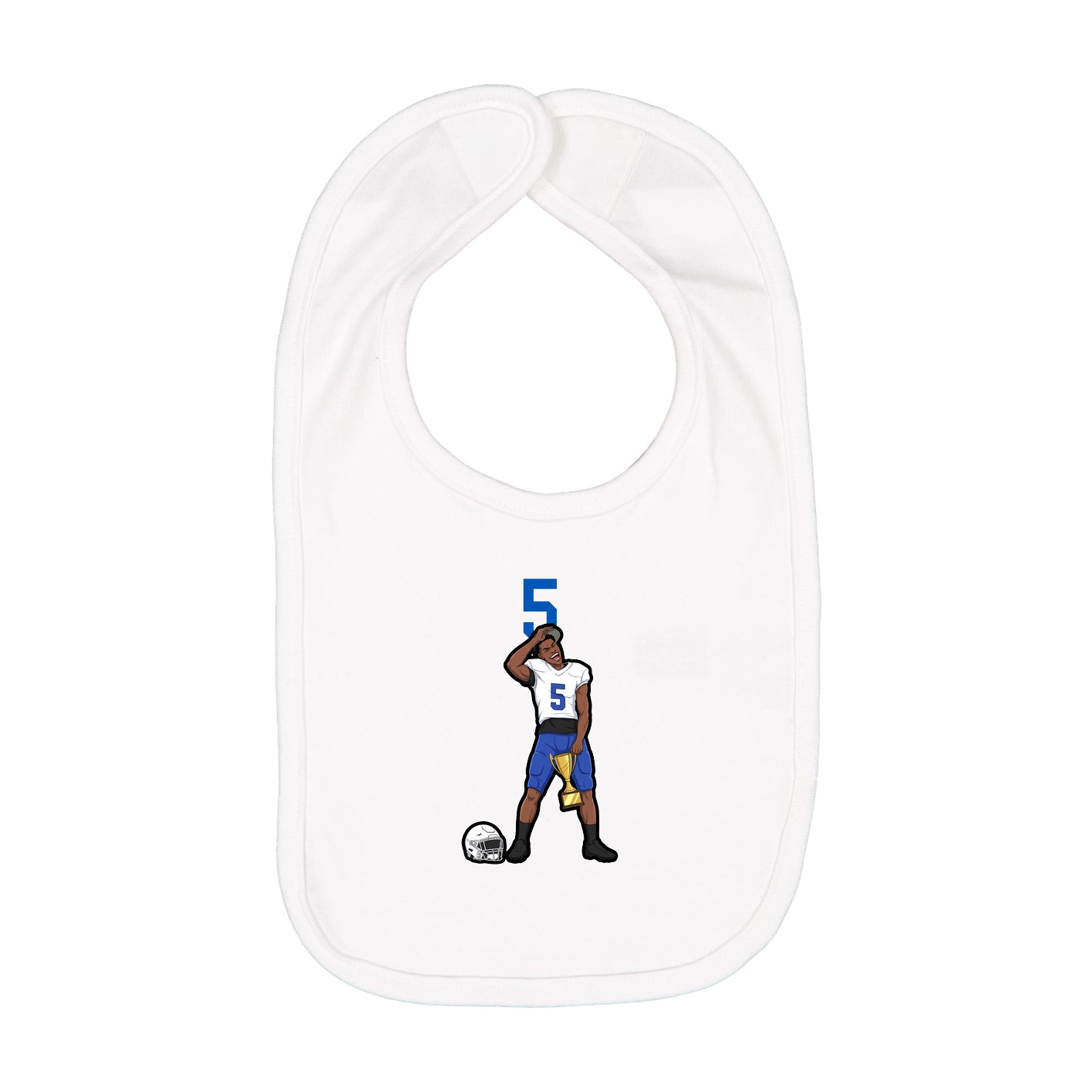 Infant Bib — Number Top in White