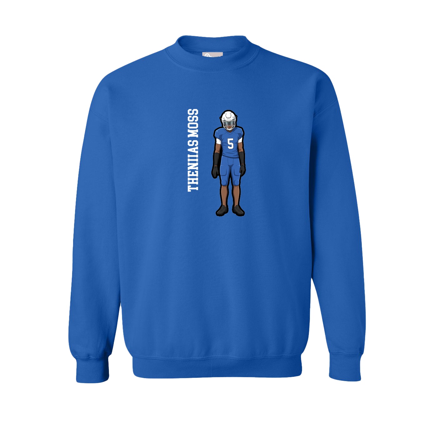 Fleece Crew — Name Vertical in Royal