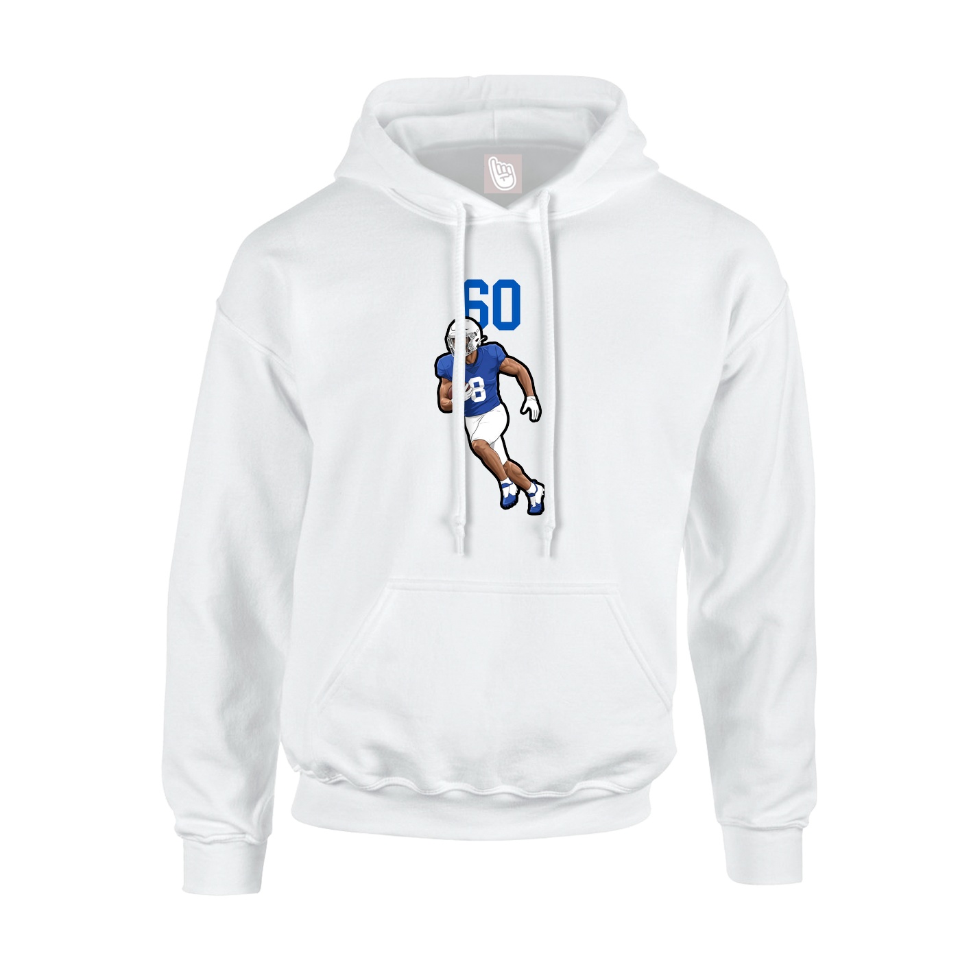 Youth Hoodie — Number Top in White
