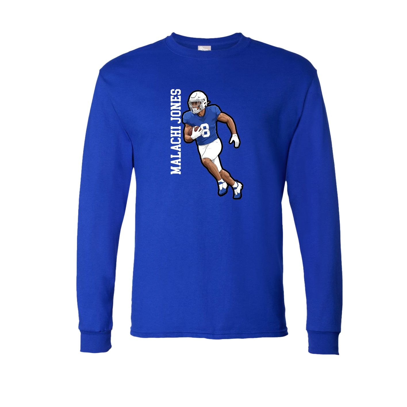 Long Sleeve Tee — Name Vertical in Royal