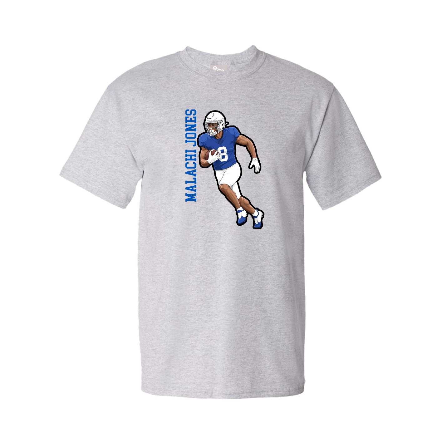 Youth Tee — Name Vertical in Grey
