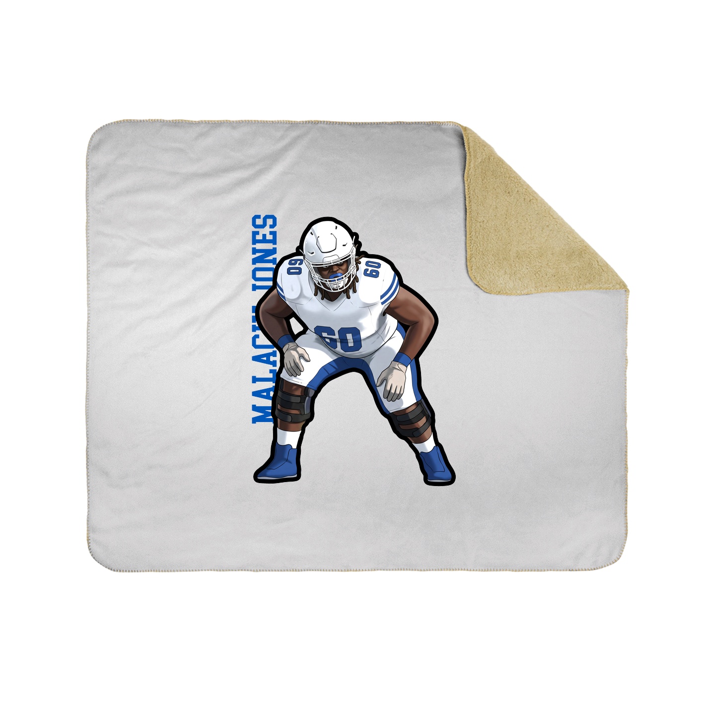Throw Blanket — Name Vertical in White