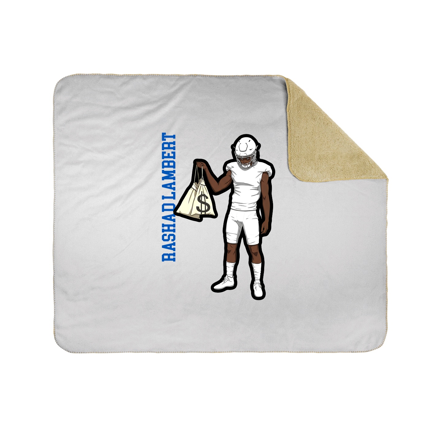 Throw Blanket — Name Vertical in White