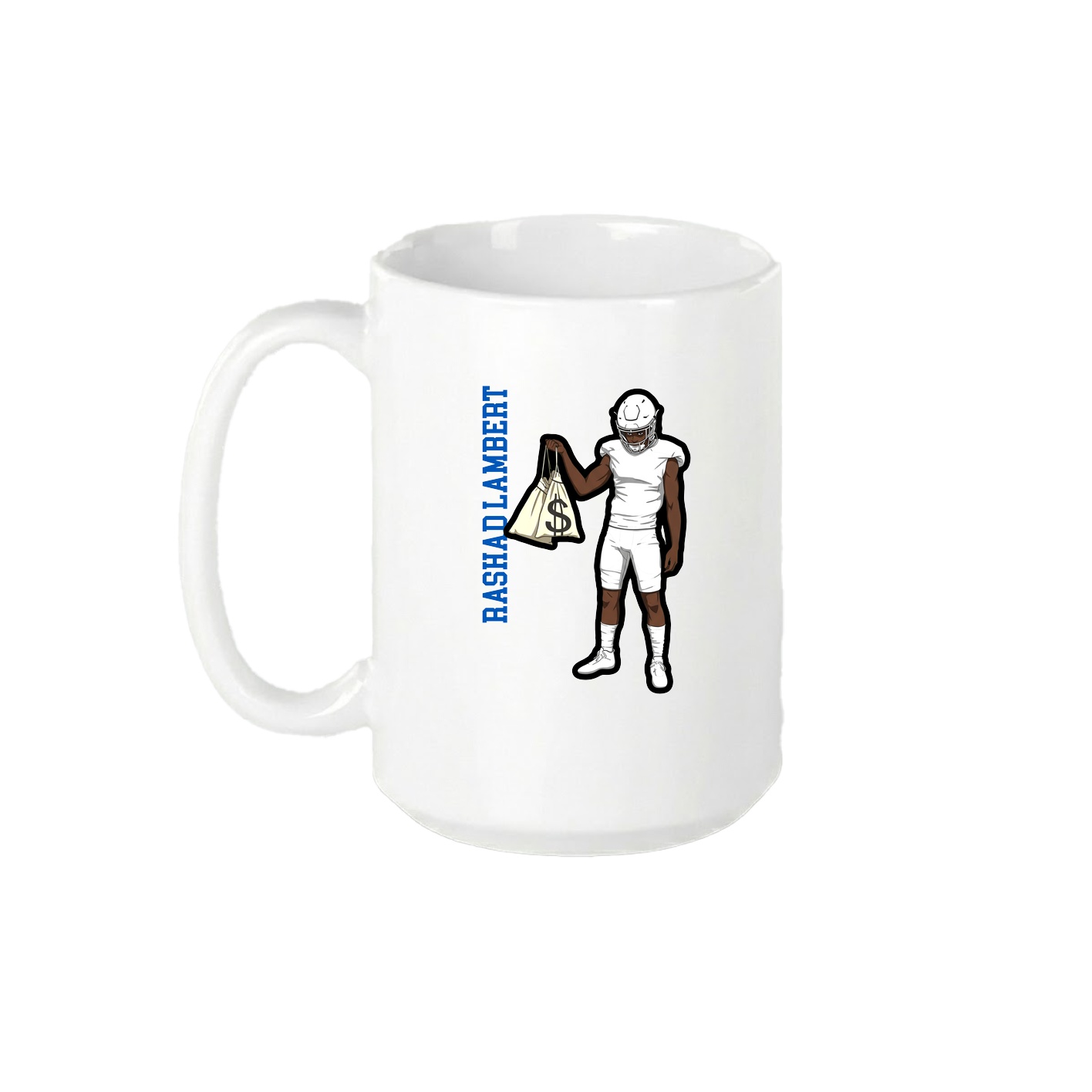 15oz Coffee Mug — Name Vertical in White