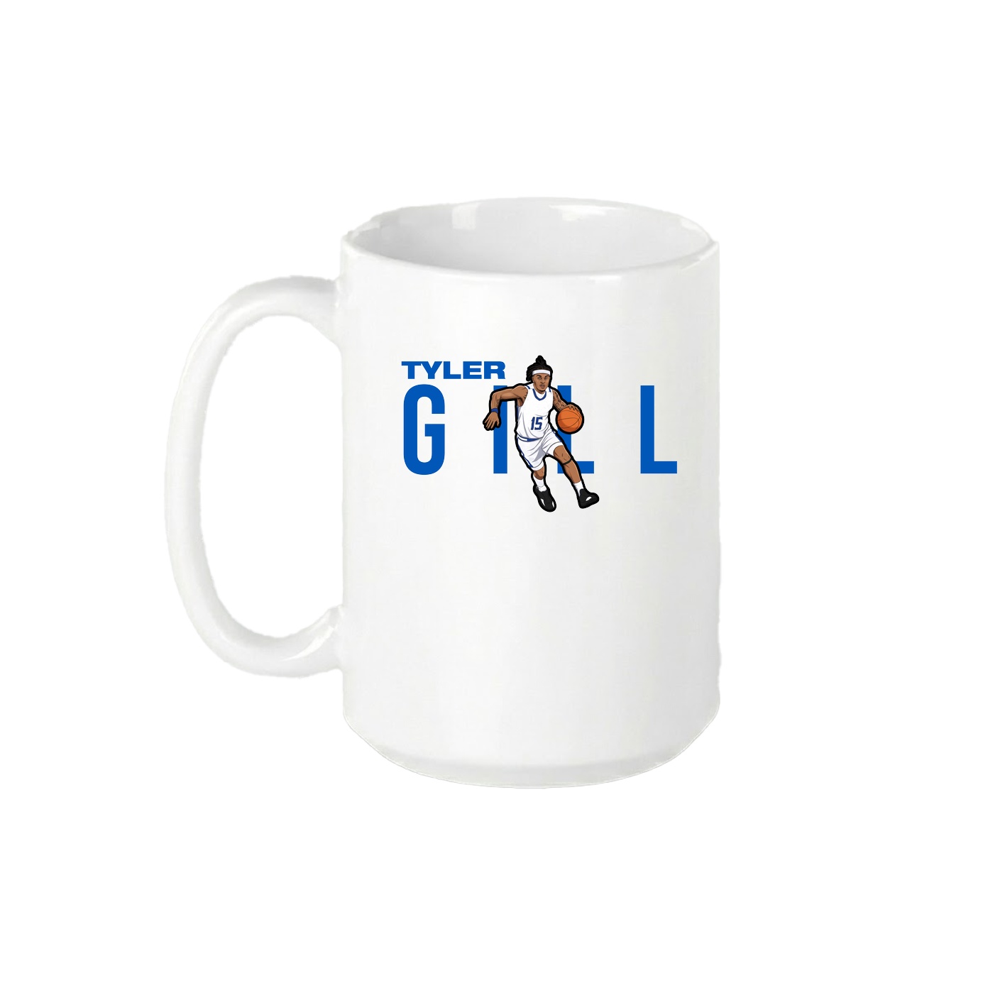 15oz Coffee Mug — Player Name in White