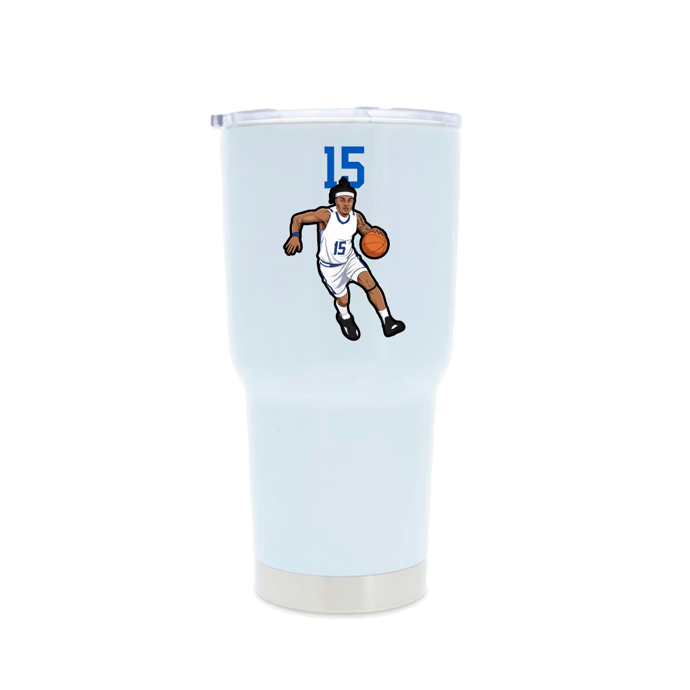 30oz Stainless Steel Tumbler — Number Top in White