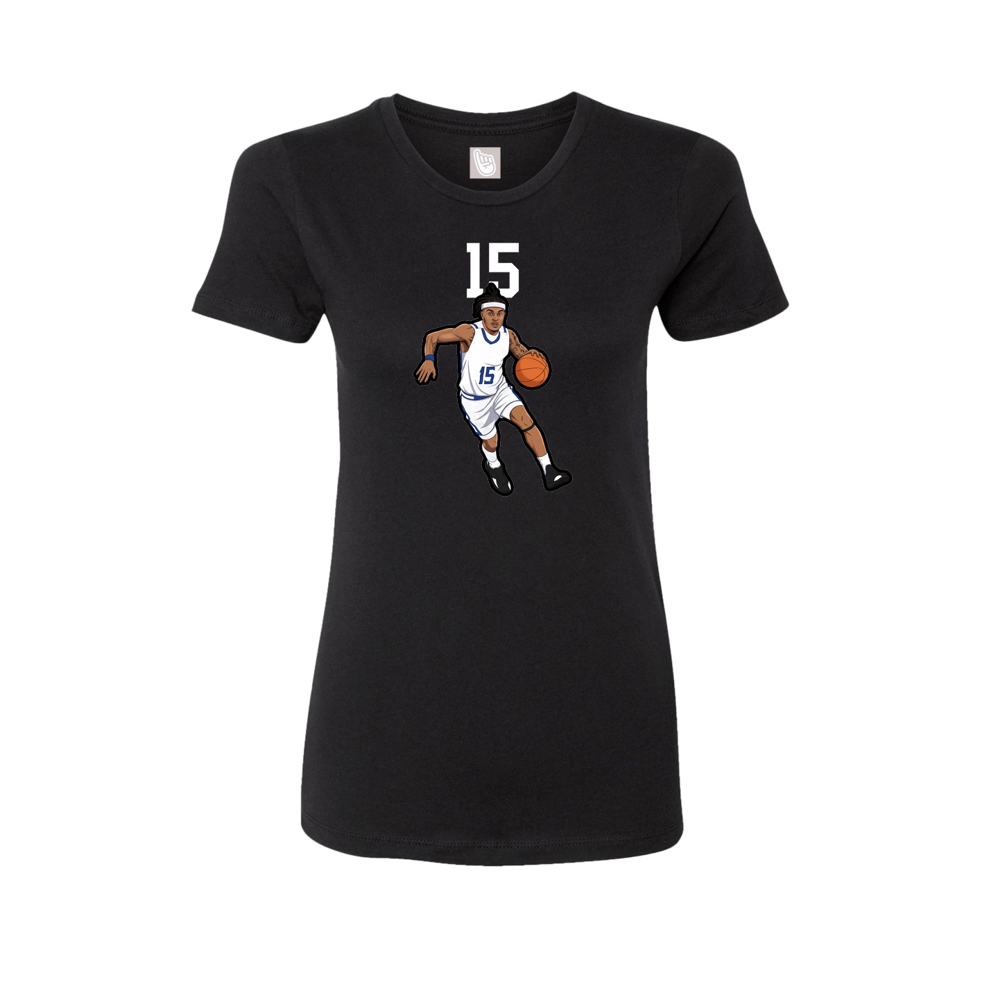 Fitted Women's Tee — Number Top in Black