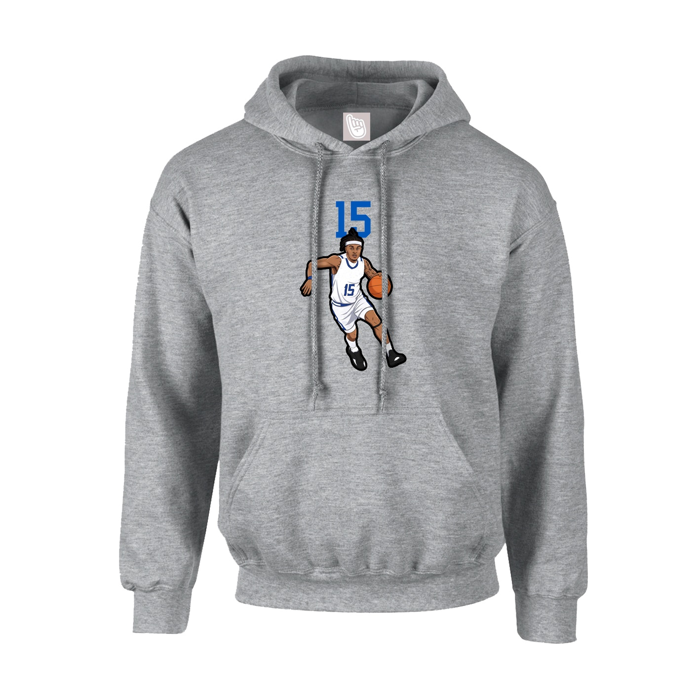 Youth Hoodie — Number Top in Grey