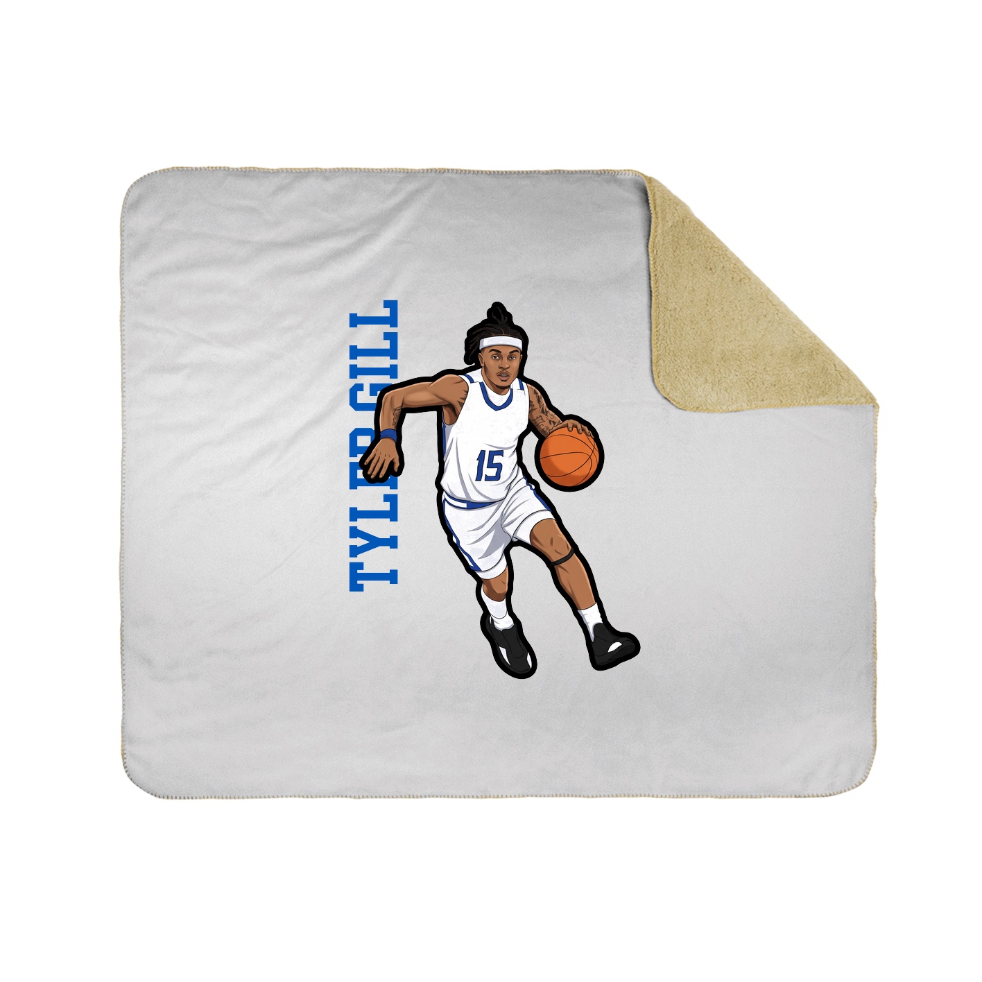 Throw Blanket — Name Vertical in White