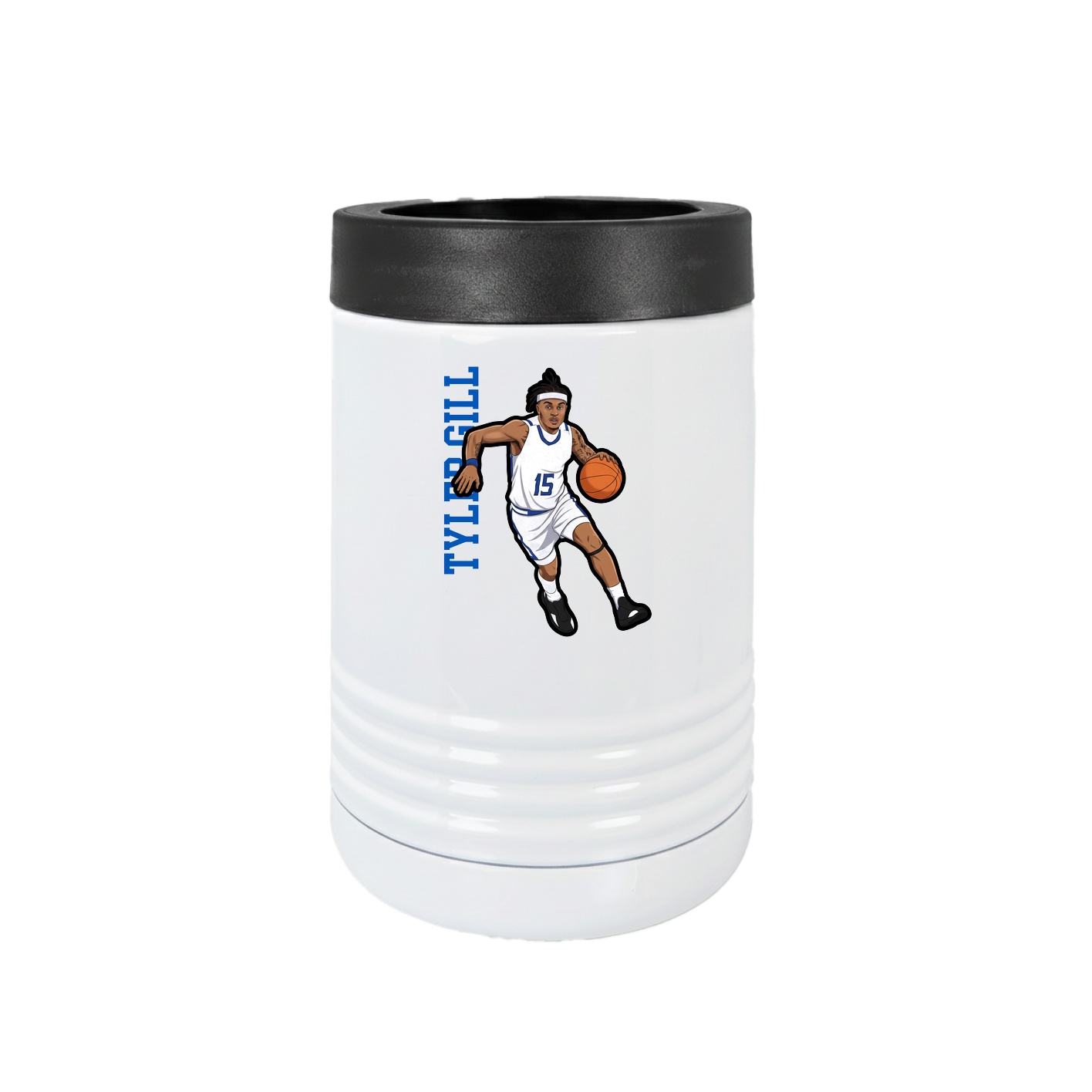 Beverage Holder — Name Vertical in White