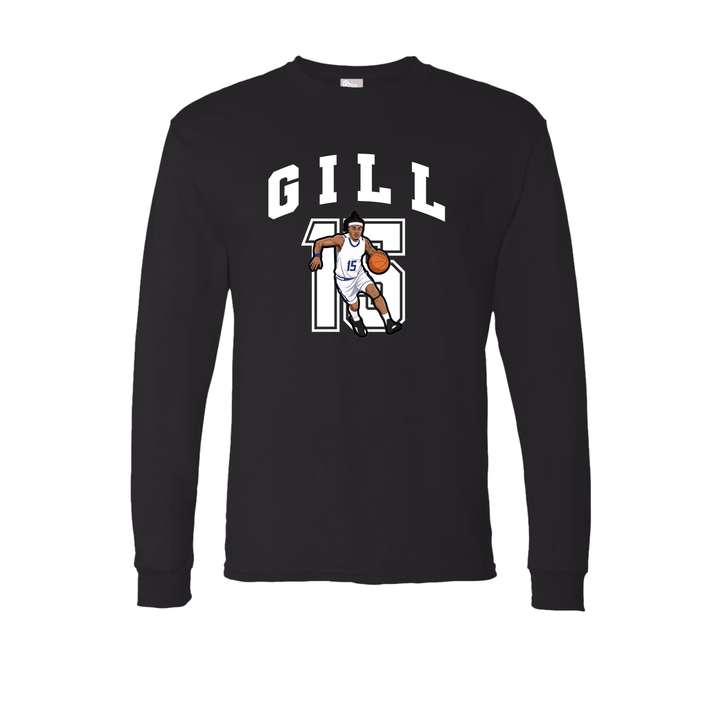 Long Sleeve Tee — Number in Black