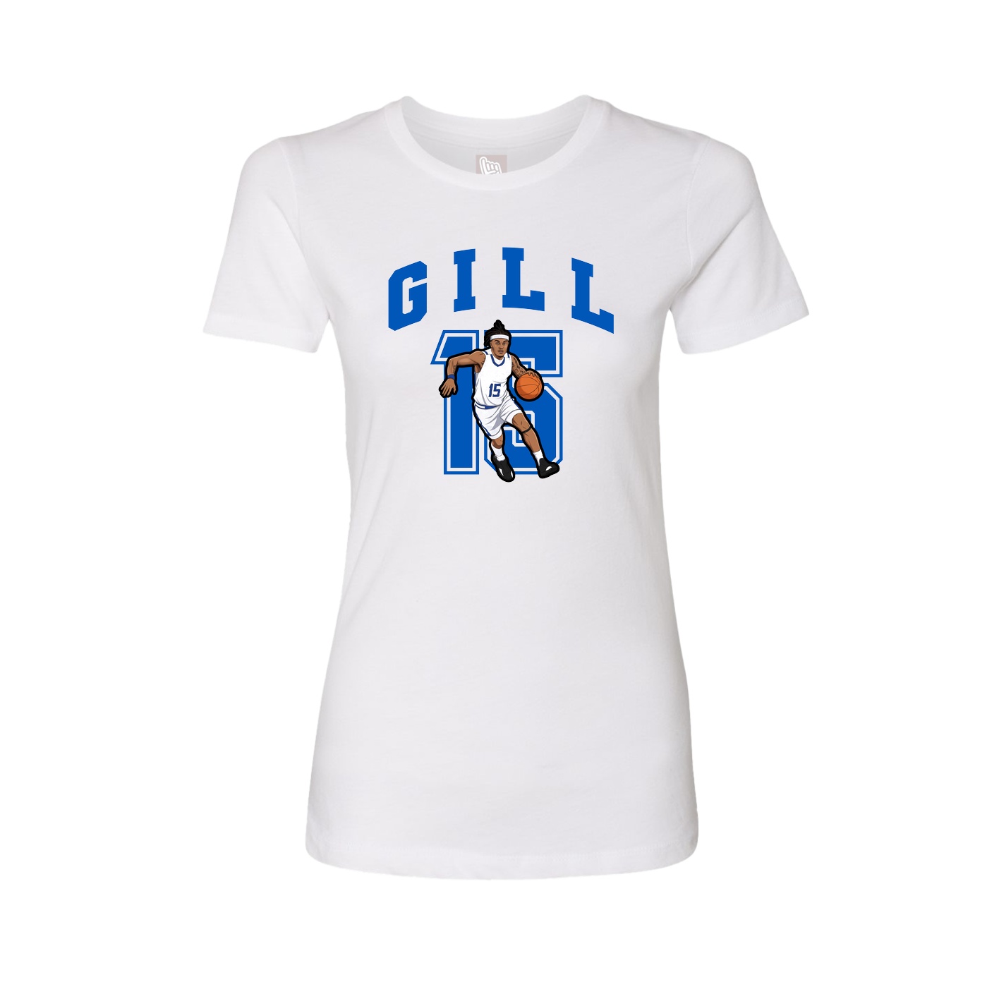 Fitted Women's Tee — Number in White