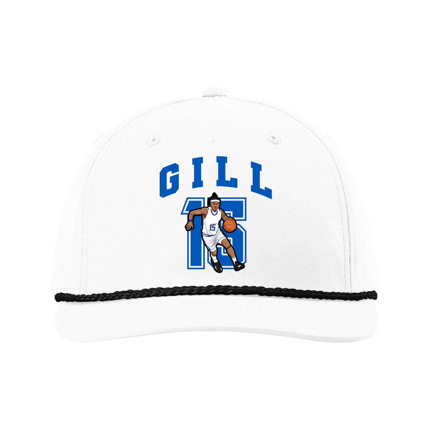 Five-Panel Classic Rope Cap — Number in White