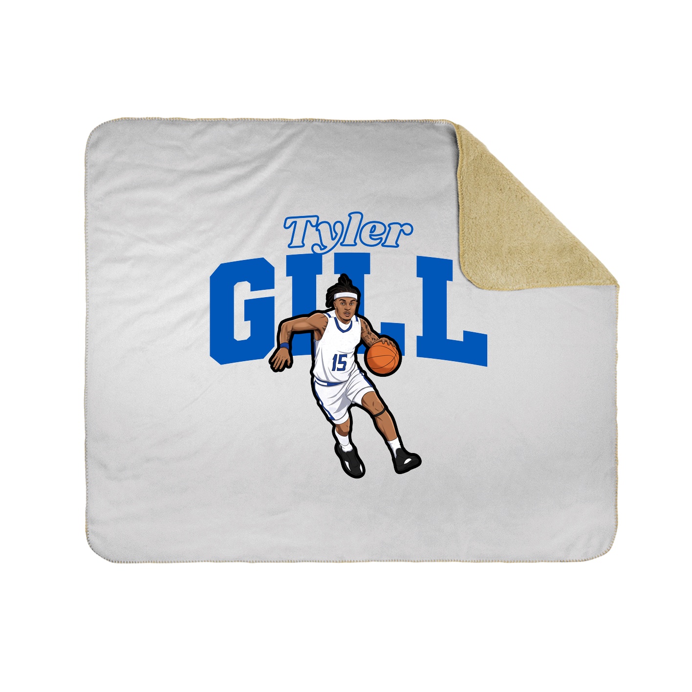 Throw Blanket — Name Arch in White