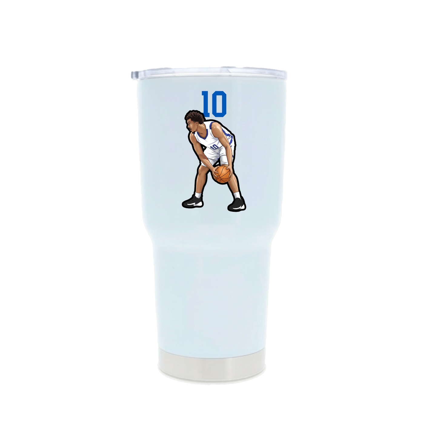 30oz Stainless Steel Tumbler — Number Top in White