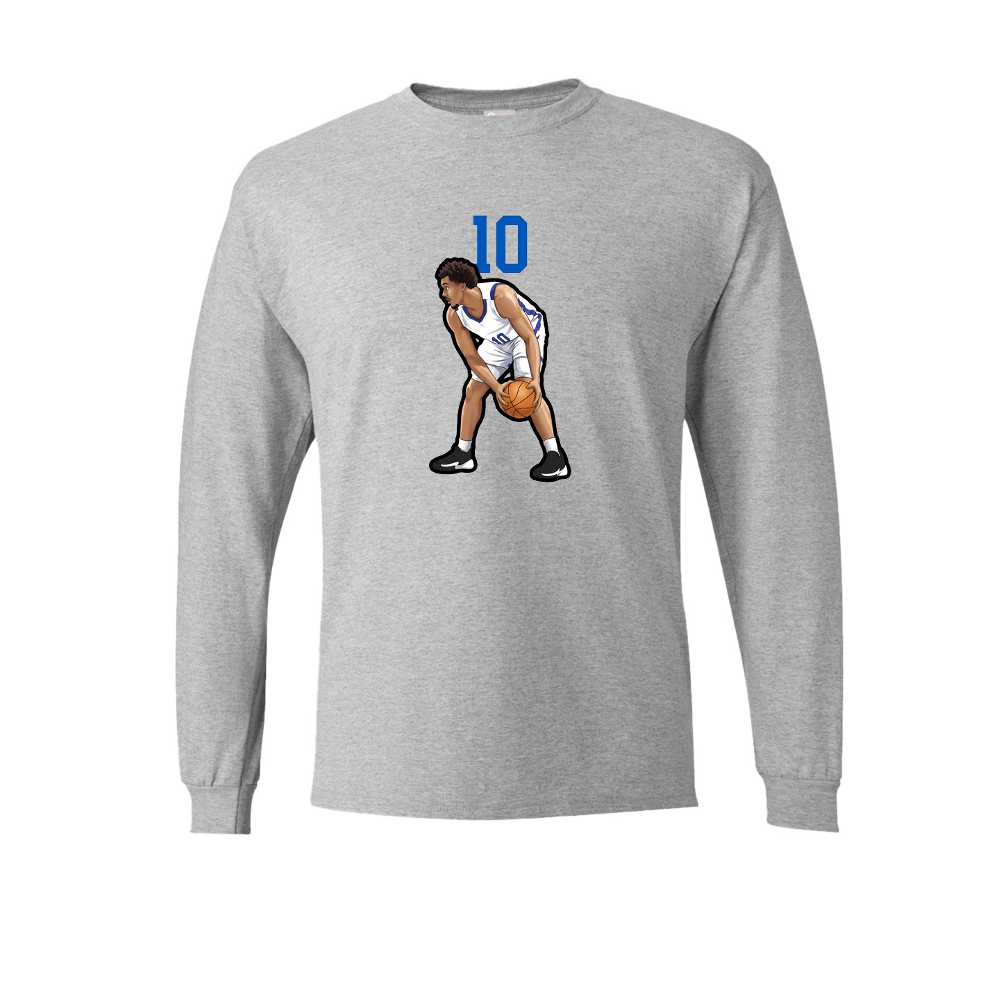 Long Sleeve Tee — Number Top in Grey